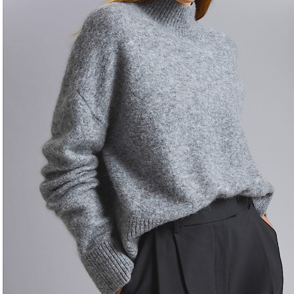 Grey Mock Neck Sweater from & Other Stories - size L